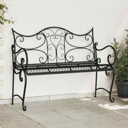 Banc de jardin 2-Nombre de places 114 x 56,5 x 90 cm Acier Noir