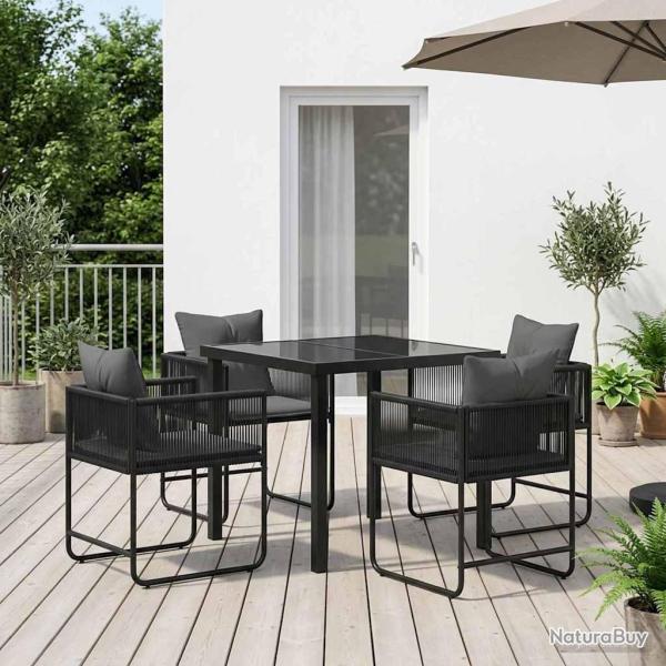 Ensemble de salle � manger pour jardin 5 pcs Noir et anthracite
