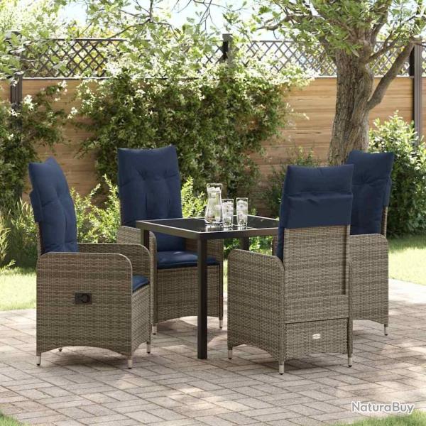 Ensemble de salle � manger pour jardin 5 pcs Noir polyrotin