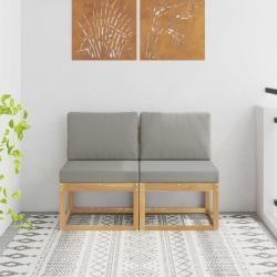 2 Pi&egrave;ce Sofa de milieu ext&eacute;rieur Bois d'Acacia Massif Blanc