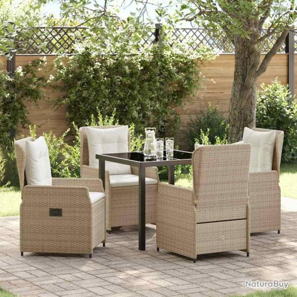 Ensemble de salle � manger pour jardin 5 pcs polyrotin