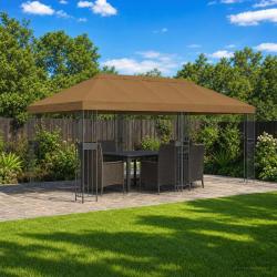 Housse de canop&eacute;e de gazebo 6 x 3 m Taupe Polyester 190