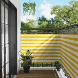 &Eacute;cran de balcon Jaune et blanc 110 x 800 cm Tissu Oxford