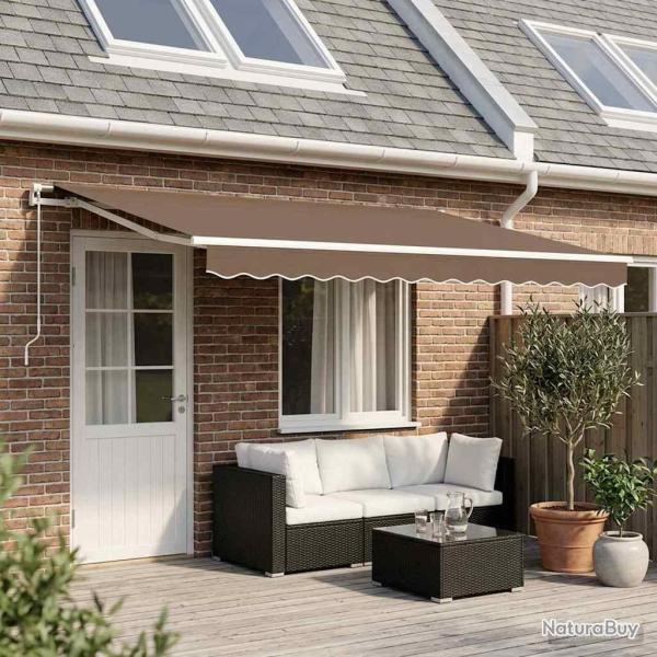 Auvent r�tractable Taupe 400 � 300 cm Polyester et Aluminium