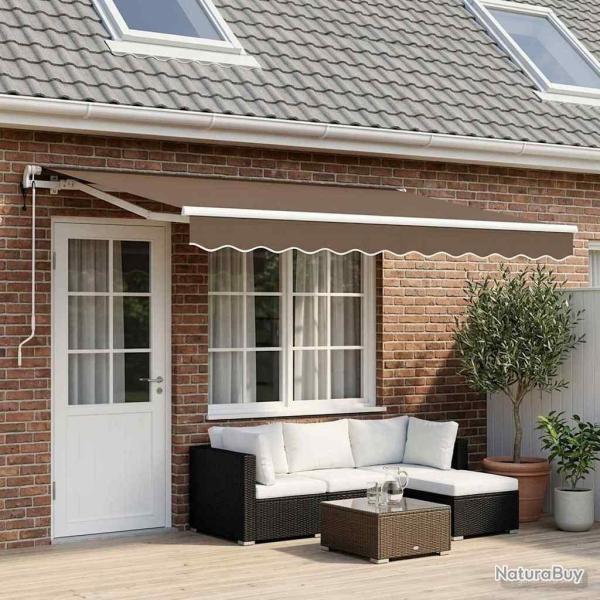 Auvent r�tractable Taupe 4 � 3 m Tissu et Aluminium
