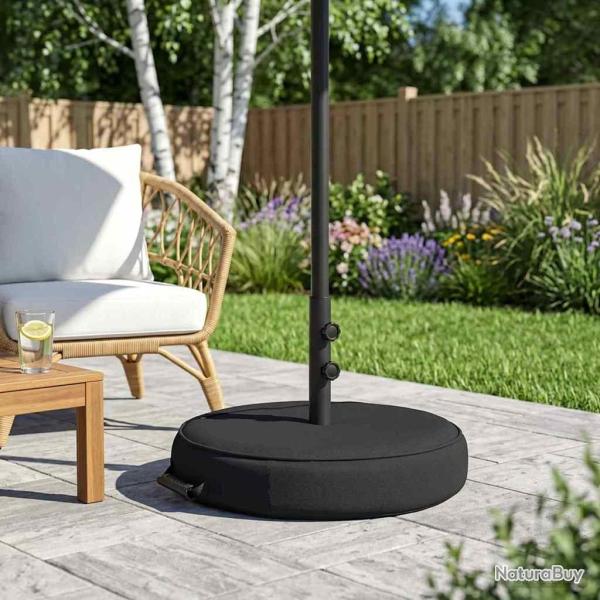 Base de parasol de patio 50 x 50 cm Acier Noir