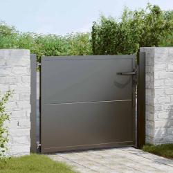Porte de Jardin Noir 110 x 105 cm Acier enduit de poudre