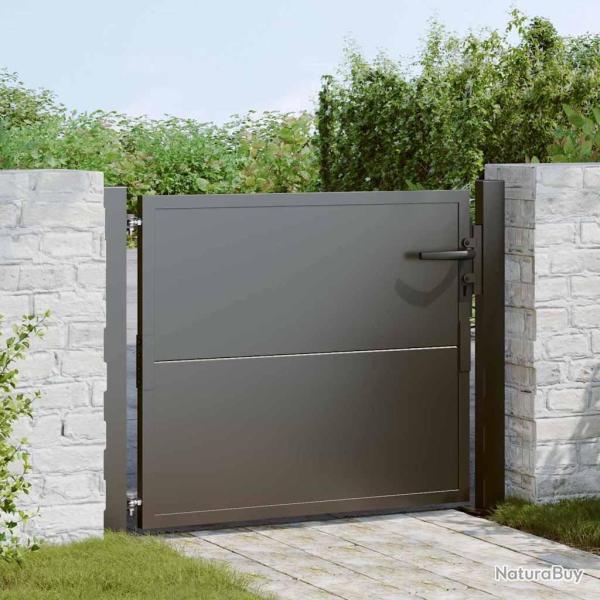 Porte de Jardin Noir 110 x 105 cm Acier enduit de poudre