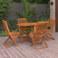 Ensemble de salle &agrave; manger de jardin 5 pcs en bois d'acacia massif
