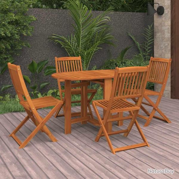 Ensemble de salle � manger de jardin 5 pcs en bois d'acacia massif