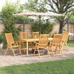 Ensemble de salle &agrave; manger pour jardin Pliable 7 pcs Marron