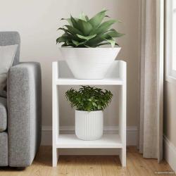 Support de Plante Blanc 30 x 30 x 40 cm Bois d'ing&eacute;nierie