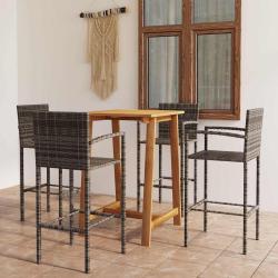 Ensemble de bar de jardin 5 pcs Gris
