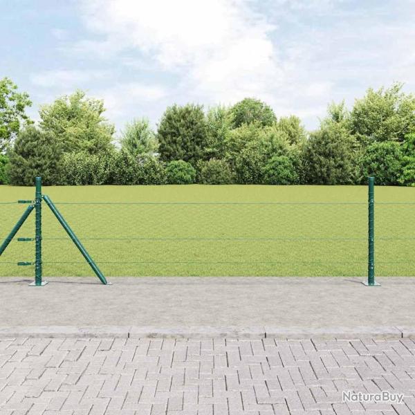 Cl�ture hexagonale avec base en b�ton 25 x 0,4 m Vert Maille