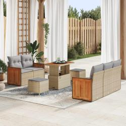 Ensemble de canap&eacute; de jardin 8 pcs Beige et Gris clair