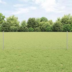 Cl&ocirc;ture hexagonale avec poteau 10 x 0,6 m Acier galvanis&eacute;