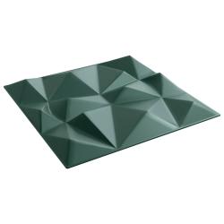 Panneaux muraux 12 pcs Vert Diamant 50 x 50 cm Mousse XPS