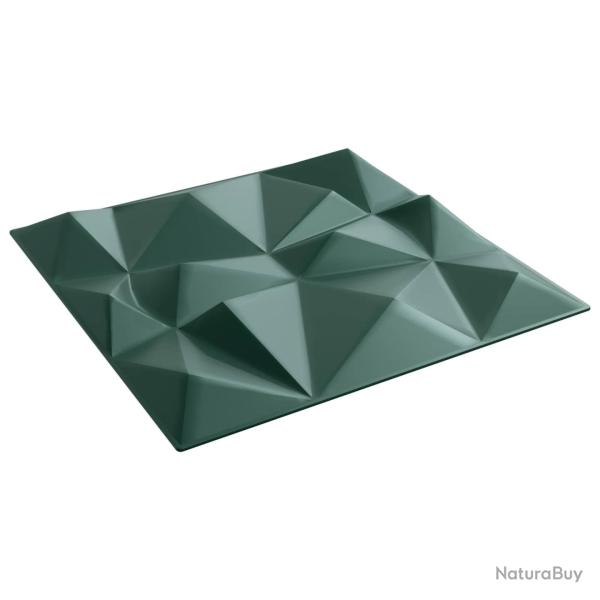 Panneaux muraux 12 pcs Vert Diamant 50 x 50 cm Mousse XPS