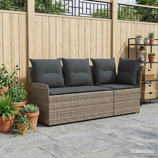 Sofa de jardin avec accoudoirs et sofa d'angle 2 Pi�ce Rotin PE