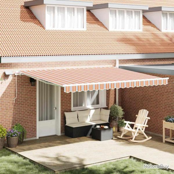 Auvent r�tractable Multicolore 450 � 350 cm Tissu et Aluminium