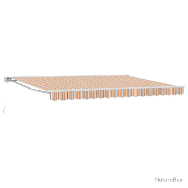 Auvent r�tractable manuel Orange, Gris, Bleu, Blanc 4,5 � 3,5 m