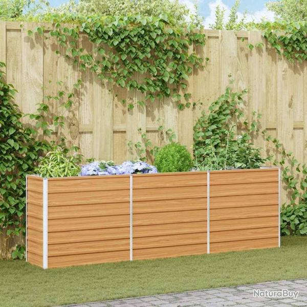 Jardini�re sur�lev�e Marron Clair 240 x 40 x 77 cm