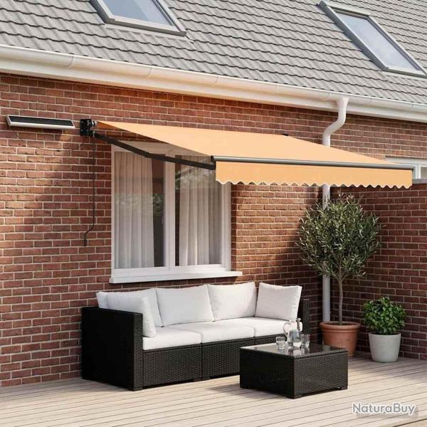 Auvent r�tractable �lectrique Sable 100% Polyester et Aluminium