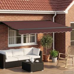 Auvent r&eacute;tractable &eacute;lectrique Marron et anthracite 3,5 x 2 m