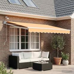 Auvent r&eacute;tractable &eacute;lectrique Sable 100% Polyester et Aluminium