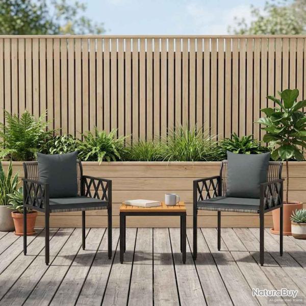 Ensemble de meubles d'ext�rieur 3 pcs Gris et Gris fonc�