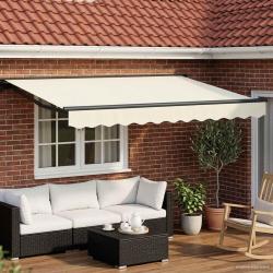 Auvent r&eacute;tractable &eacute;lectrique Cr&egrave;me et Anthracite 3,5 x 2 m