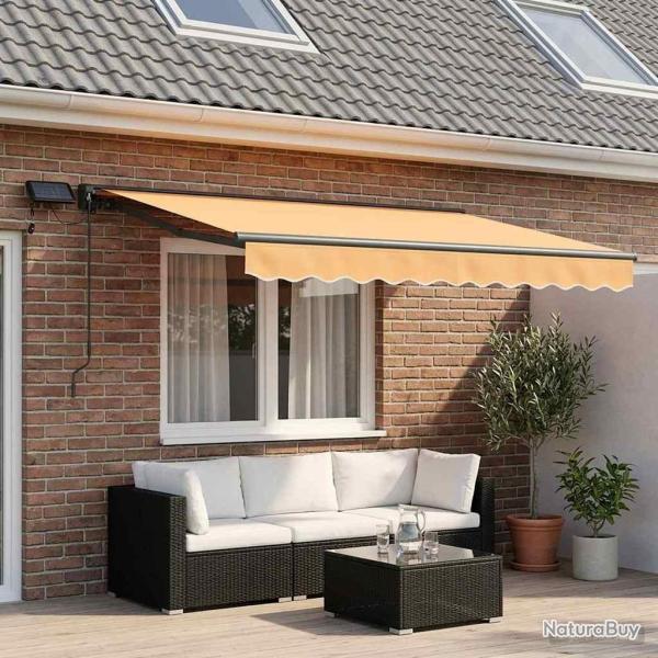 Cadre de store manuel avec LEDs Sable 3,5 x 2 m