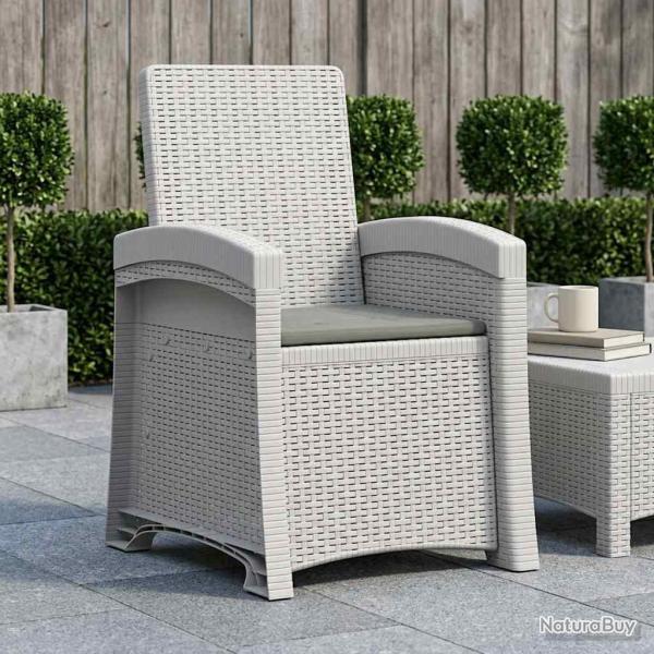 Chaise de jardin inclinable imitant le rotin PP