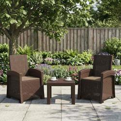 Chaise de jardin inclinable imitant le rotin 2 pcs PP