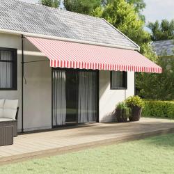 Tissu de remplacement de cantonni&egrave;re d'auvent rouge blanc 5 m