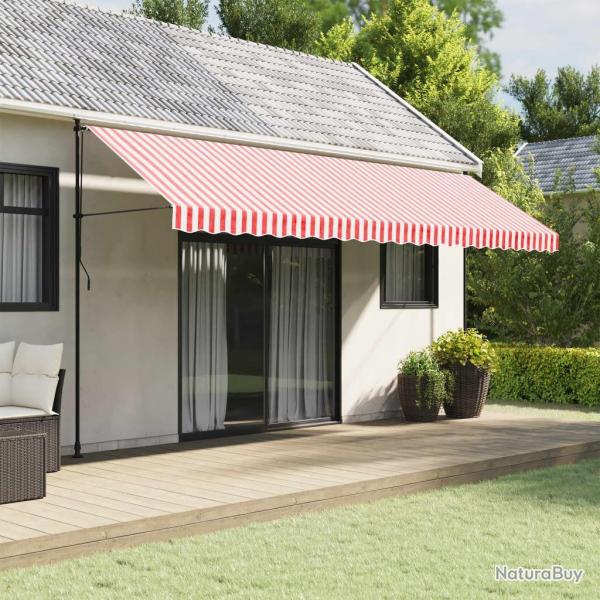 Tissu de remplacement de cantonni�re d'auvent rouge blanc 5 m