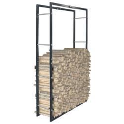 Portant de bois de chauffage Noir 80x25x150 cm Acier
