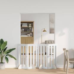 Cl&ocirc;ture pliable pour animaux 4 pcs Blanc Brillant