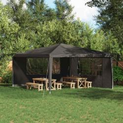 Mur de tente de f&ecirc;te 2 pcs 400 x 195 cm Anthracite PE et acier