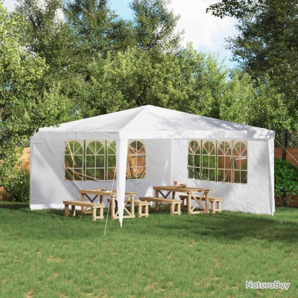 Mur de tente de f�te 2 pcs 400 x 195 cm Blanc PE et acier