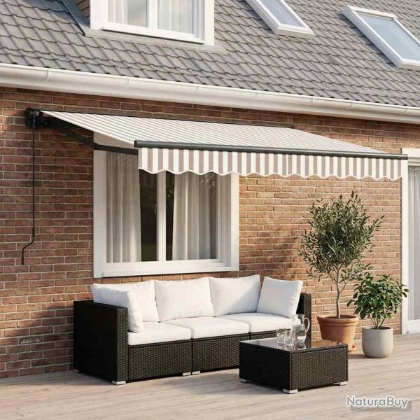 Auvent r�tractable Gris clair et blanc 3,5 x 2,5 m