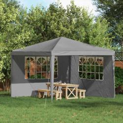 Mur de tente de f&ecirc;te 2 pcs 300 x 195 cm Gris clair PE et acier