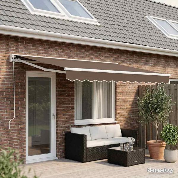 Auvent r�tractable manuel Taupe 4,5 � 3 m