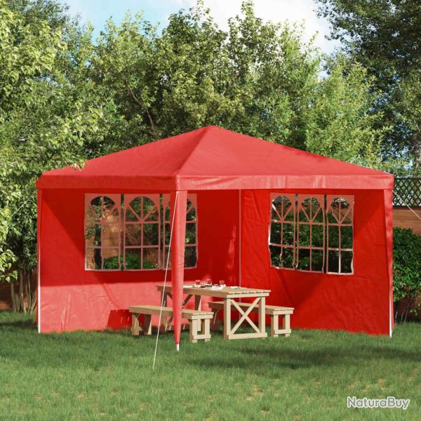 Mur de tente de f�te 2 pcs 300 x 195 cm Rouge PE et acier