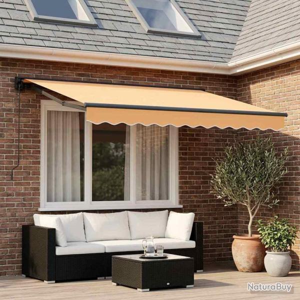 Auvent r�tractable Sable 3,5 x 2,5 m Polyester et Aluminium