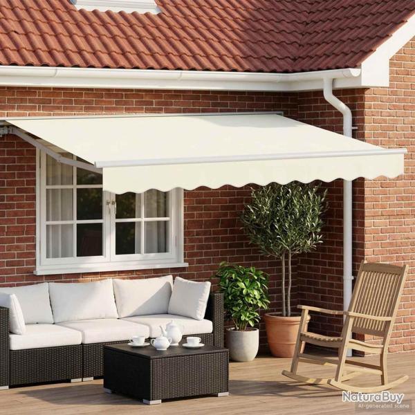 Auvent r�tractable �lectrique Cr�me et Blanc 2,5 x 2 m