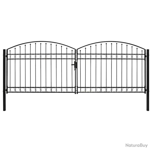Portail de cl�ture ASSEN � double porte avec arc en acier 400x150 cm