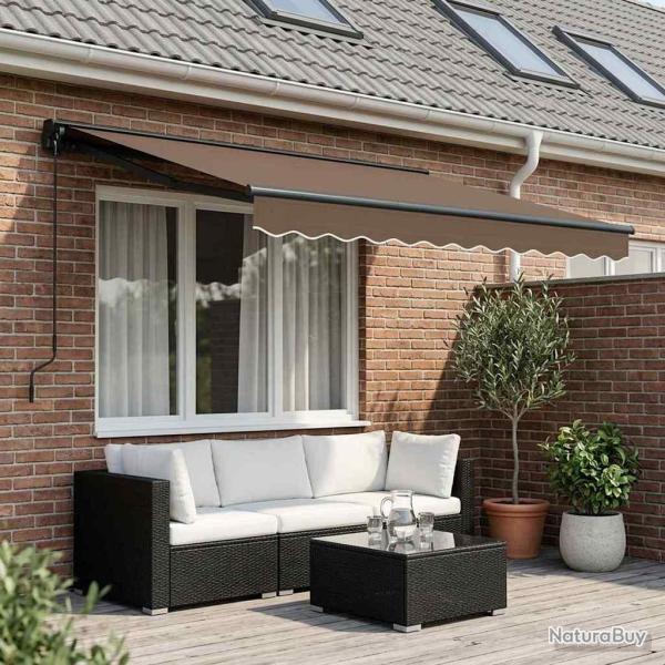 Auvent r�tractable Taupe 3,5 x 2,5 m Polyester et Aluminium