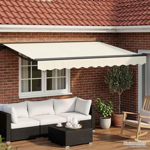 Auvent r�tractable �lectrique Cr�me et Anthracite 2,5 x 2 m