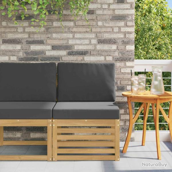 Sofa de milieu ext�rieur Bois d'Acacia Massif Blanc